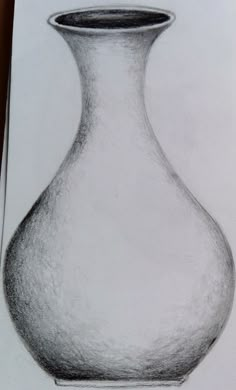 a drawing of a vase sitting on top of a piece of paper