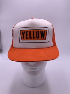 Vintage 1980’s NOS Yellow Freight Trucking Logo Cap Hat SnapBack. Shipped with USPS First Class. Retro Snapback Cap, Vintage Yellow Snapback Trucker Hat, Vintage White Trucker Hat For Outdoor, Retro Snapback Baseball Cap, Retro Snapback Hat, Vintage Yellow Adjustable Hat, Retro Flat Brim Hat, One Size Fits Most, Vintage Yellow Baseball Cap Trucker Hat, Vintage Yellow Trucker Baseball Cap