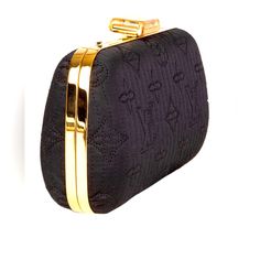 Beautiful Bag Limited Ed Black Shoulder Bag With Chain Strap For Events, Luxury Evening Bag With Gold-tone Hardware For Night Out, Black Evening Bag With Gold-tone Hardware For Formal Occasions, Black Clutch With Gold-tone Hardware For Evening, Designer Black Clutch Evening Bag, Designer Black Clutch For Events, Designer Black Bags For Events, Black Shoulder Bag With Detachable Strap For Events, Elegant Black Pouch Box Bag