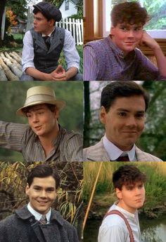 four different pictures of men in hats and ties