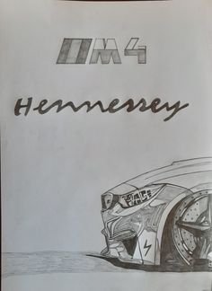 a drawing of a car with the word hennessy written on it's side