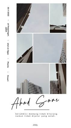 the cover of an architectural brochure with images of skyscrapers and buildings in black and white