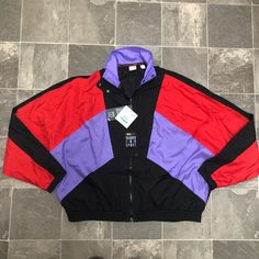 Women’s Puma Og Retro Color Block Windbreaker Jacket, Size Large, Brand New With Tags, Awesome Design, Offers Welcome. Black Color Block Windbreaker For Winter, Black Winter Windbreaker With Color Block, Retro Black Sports Outerwear, Fall Sports Windbreaker With Color Block, Black Nylon Color Block Outerwear, Winter Sportswear Color Block Outerwear, Winter Sportswear Outerwear With Color Block, Black Color Block Nylon Outerwear, Retro Black Color Block Outerwear