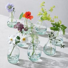 Goodee-LSA International-Mia Mini Vase Trio Mini Vases, Recycled Glass Vases, Miniature Vase, Wedding Floral Centerpieces, Clear Jars, Mini Vase, Modern Vase, Vase Set, Small Vase