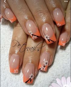 French Tip Nail Art, Summer Hill, French Flowers, Tip Nails, Ideas Nails