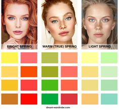 True Spring Red Hair, True Spring Celebrities, Clear Spring Outfits, Color Analysis Spring, True Spring Palette, Season Palette