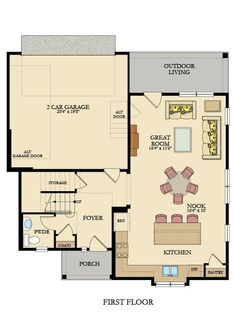 the first floor plan for a home