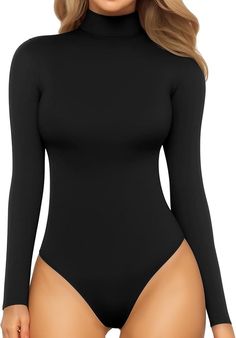 Amazon.com: MANGOPOP Women's Mock Turtle Neck Long Sleeve Tops Bodysuit Jumpsuit : Clothing, Shoes & Jewelry Turtle Neck Sleeveless, Turtle Neck Long Sleeve, Tank Top Bodysuit, Mock Turtle Neck, Bodysuit Tops, Turtleneck Bodysuit, Bodysuit Jumpsuit, Casual Rompers, Mock Turtle