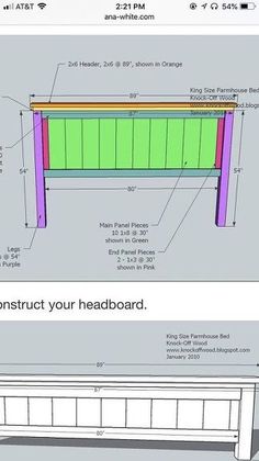 an image of a bench with measurements for the top and bottom section, including details