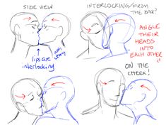 how to draw the head and shoulders from different angles, with instructions for each side view