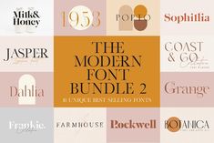 the modern font bundle 2 is available for all types of lettering and typefaces