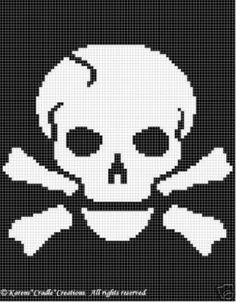 a skull and crossbones on a black background