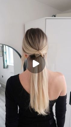 Flip Through Ponytail, Tying Hair Up, Easy Wedding Guest Ponytail, Pony Tails Ideas, Quick Easy Wedding Guest Hair, Hairstyles With Only One Hair Tie, How To Ponytail With Extensions, Tie Back Hairstyles, Hair Tying Styles