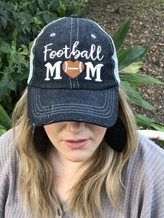 Football Mom Embroidered Baseball Hat by CocomoSoul on Etsy