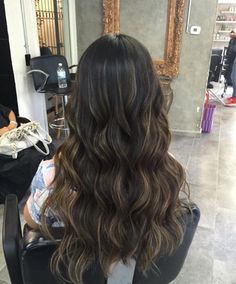 Dark Partial Balayage, Dark Brown Highlights On Black Hair Indian, Baylage Hair, Black Hair Balayage, Hair Color Underneath, Brown Hair Looks, Brown Hair Inspo, Brunette Hair With Highlights, Hair Streaks