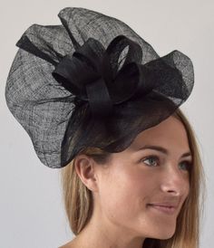 theheadwearboutique.com ($61 USD)- Tia Large Black Derby Fascinator, Kentucky Derby Fashion 2019, Royal Wedding Hats – The Headwear Boutique Head Rap, Spring Racing Fashion, Kentucky Derby Fashion, Oaks Day, Wearable Sculpture, White Fascinator, Dressy Hats, Tea Hats, Red Fascinator