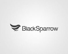 the black sparrow logo on a white background