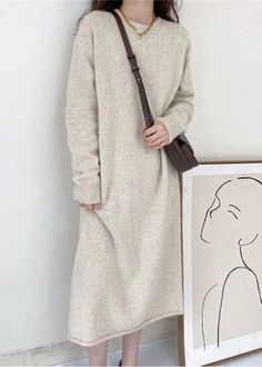 Chic Light Grey Cozy Long Cashmere Knit Sweater Dress FallFabric: 30% Cashmere Knit BlendedSize & Fit: Fit: This garment fits true to size.Length: Size M measures 40.17"from shoulder to hemBust: Great for any cup size. Waist: Loose Fit. Comfortable room throughout midsection.Hip: Loose Fit - room for hips. Hand Wash Cold. Sweater Dress Fall, Fall Sweater Dress, Fall Fabric, Knit Sweater Dress, Sweater Fashion, Fall Dresses, Sweater Top, Knit Sweater, Knitted Sweaters