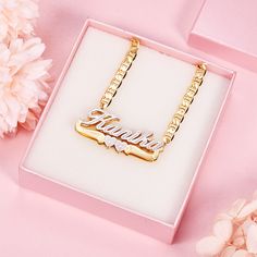 Material: Copper, 925 Sterling Silver. Color: Gold, White Gold. Chain Length: 14",16",18",20",22". Process: Gold Plated. Recipient: Women, Mom, Wife, Girl Friend, Children. Necklace Type: Name Necklace. Brand: Silviax Jewelry. Item: 2021NE0073 Custom Gold Jewelry, 3d Name, White Gold Chain, Girl Friend, Accessories Jewelry Necklace, Gold Necklaces, Two Hearts, Personalized Necklace, Unique Necklaces