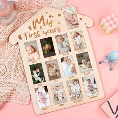 a baby's first year calendar with photos on it