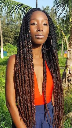 Long Ombre Marley Twists #ombrehairlong Ombre Marley Twists, Short Marley Twists, Long Marley Twists, Ombre Twist, Brown Ombre Hair Color, Best Ombre Hair, Marley Twist, Brown Ombre Hair