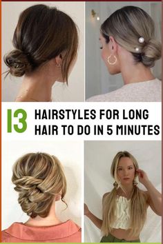 Easiest Bun Hairstyles, Wfh Hairstyles, Medium Length Hair Dos Easy, Easy Hairstyles For Medium Hair For Work, Easy Work Hairstyles For Long Hair, Interview Hairstyles For Long Hair, Quick And Easy Hairstyles For School