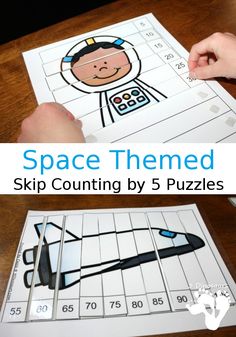 space themed skip counting by 5 puzzles