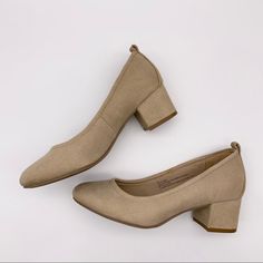 Universal Thread Tan Microsuede Lenora Block Heel Style: Lenora Material: Micro Suede / Faux Suede / Vegan 2" Block Heel Round Toe Pumps New Without Tags Perfect To Dress Up Or Dress Down From A Smoke Free Environment Beige Suede Block Heel Heels, Beige Suede Block Heel, Beige Suede Block Heels, 2 Block, Round Toe Pumps, Universal Thread, Dressed Down, Faux Suede, Shoes Women Heels