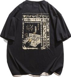 Japan Fashion Street, Estilo Harajuku, Japanese Tshirt, Graphic Print Shirt, Neue Outfits, Aesthetic T Shirts, Streetwear Summer, Japanese Streetwear, Tee Shirt Print