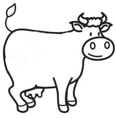 a black and white drawing of a cow