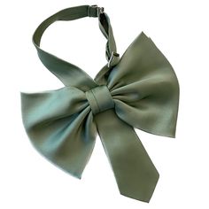 Our newest most demure bow, the Jenny is crafted in beautiful silk and will add the classiest touch to any spring look. This sage green colour will be the final spring touch on top of any outfit, and the fabric gives a more relaxed appearance. Like all our styles, the Jenny is pretied, with an adjustable neck band to give the desired fit, so it can lay perfectly on the side of your neck.  Style over a simple blouse for a sophisticated look, and let the tie speak for itself. Or layer over a stunn Formal Silk Satin Bow, Formal Silk Decorative Bow, Chic Satin Bow For Spring, Silk Bow Tie For Formal Occasions, Chic Detachable Bow For Summer, Chic Evening Bow For Spring, Chic Satin Bow For Formal Occasions, Silk Evening Bow With Decorative Detail, Elegant Spring Wedding Bow