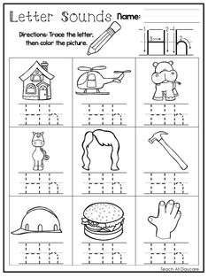 letter sounds worksheet with pictures and words