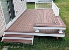 a deck built into the side of a house