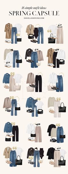 Spring Capsule Wardrobe for 2024 // Capsule wardrobe, spring outfits, spring outfit, spring staples, spring fashion, elevated spring outfit, casual spring outfit, simple spring outfit, neutral spring outfit, spring workwear, business casual workwear, spring work outfit, work outfit ideas, Adidas samba outfit Capsule Wardrobe Casual, Classic Style Outfits, Spring Work Outfits, Spring Capsule, Spring Capsule Wardrobe, Capsule Outfits