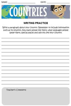 the writing practice worksheet for students to learn how to write and use it