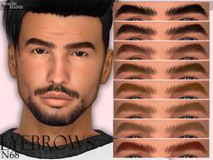 an image of a man's face with eyebrows and beards for the simsic head