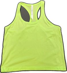 Yellow Sleeveless Sports Activewear, Yellow Sleeveless Activewear For Sports, Yellow Sleeveless Activewear For Training, Yellow Athleisure Activewear For Running, Green Racerback Activewear For Light Sports, Yellow Breathable Activewear For Sports, Yellow Sporty Activewear For Casual Sports, Green Sleeveless Activewear For Light Sports, Yellow Sporty Activewear For Light Sports