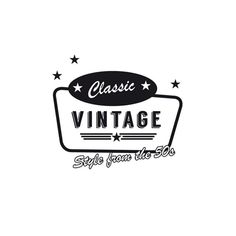 the logo for an old fashion clothing store, with stars on top and below it