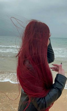 Long Red Hair Aesthetic, Red Hair Coquette, Bright Red Hair Dye, Red Hair Outfits, Red Hair Looks, Cherry Red Hair, New Hair Do, Red Hair Inspo, Wine Hair