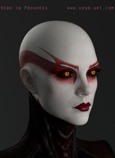 Alien Make-up, Star Wars Makeup, Fantasy Make-up, Alien Makeup, Asajj Ventress, Alien Halloween, Bald Cap, Drag Make-up, Covergirl Makeup