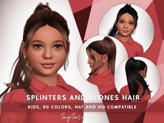 Splinters and Stones Hair NOW FREE | Patreon Sims 4 Sonyasims, Sims 4 Download, The Sims 4 Download, Hair Kids, High Ponytails, Ts4 Cc, Cc Finds, The Sims 4