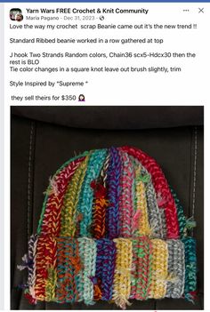 a knitted bag is shown on the facebook page