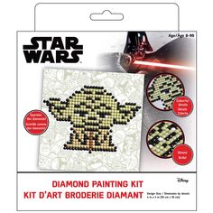 the star wars diamond painting kit features an image of darth vader