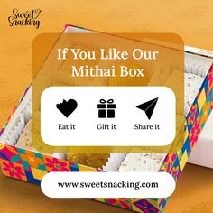 a box that has some kind of food in it with the words if you like our mthiai box