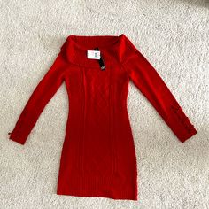 Thick, Off The Shoulder Sweater Dress. Brand New. Perfect For Winter Or Christmas Time. Off The Shoulder Sweater Dress, Dresses Off The Shoulder, Off The Shoulder Sweater, Shoulder Sweater, Red Sweaters, Cosplay Costumes, Christmas Time, Red Dress, Off The Shoulder