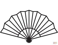 a black and white drawing of a fan