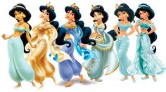 the disney princesses are all dressed up in their costumes