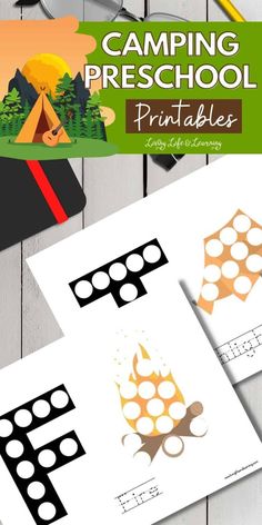 camping preschool printable worksheets for kids to practice their handwriting and number recognition skills