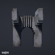 an architectural rendering of a bridge made out of bricks and concretes with the text guions on it