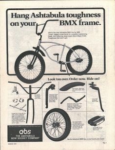 an advertisement for the bmx bike with instructions